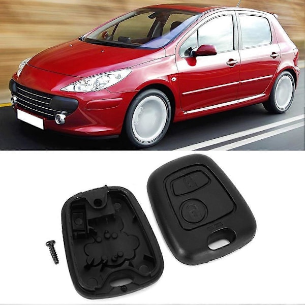 2-knapps Bil Intelligent Fjärrkontroll Nyckel Fob Fodral Ersättning Passar Peugeot 206