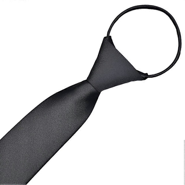 Dragkedja Herr Slipsar Affärsmode Stil Smal Herr Halsduk Enkel Design Enfärgad För Fest Bekväma Formella Slipsar (Svart)