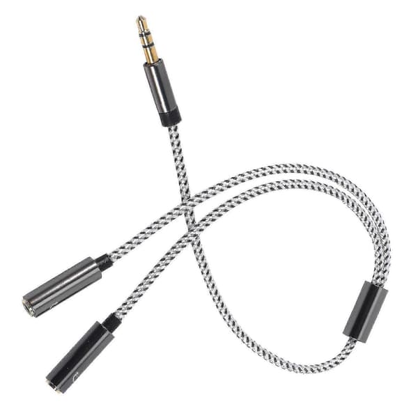 (9,8 tommer) 3,5 mm Dobbel Ph Splitter Adapter, Aux Ørepropp Øretelefoner Y O Split Ad