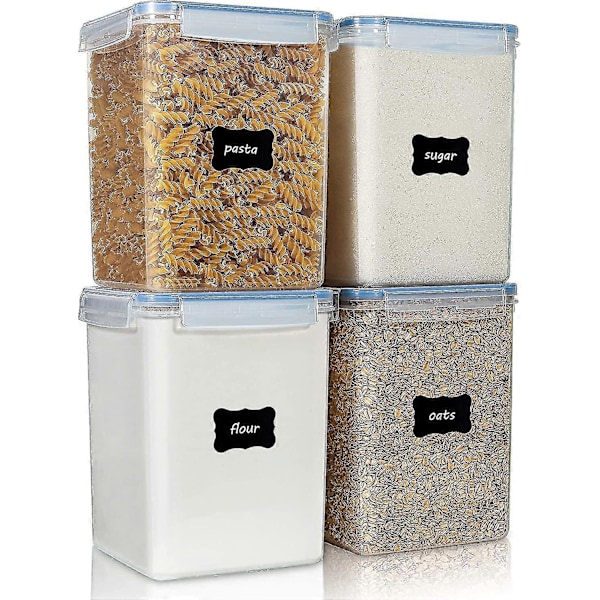 Stora Matförvaringsbehållare 5,2l / 176oz, 4-pack BPA-fria Lufttäta Matförvaringsburkar för Mjöl