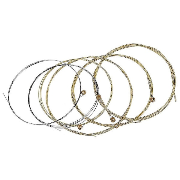 Sett med 6 metallstrenger for akustisk gitar 1 meter 1m Ny