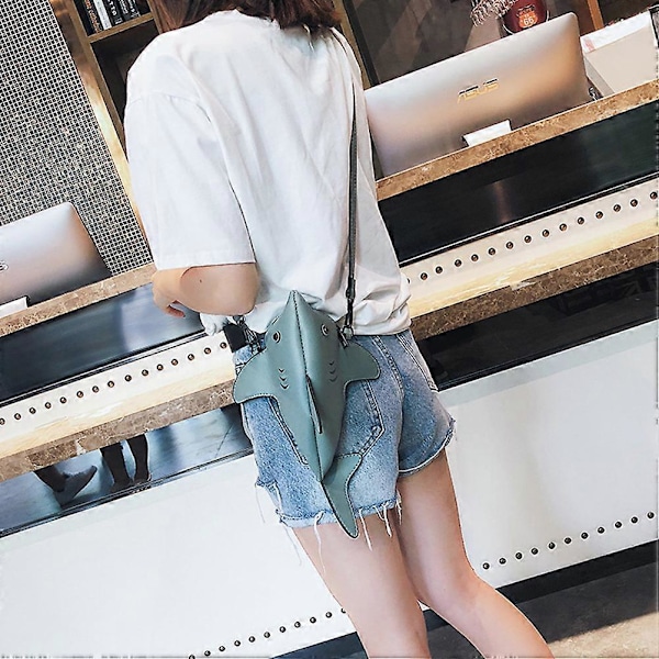 1 stk. Fashion Dame Haj Crossbody Taske PU Dyr Taske Piger Skuldertaske Grøn