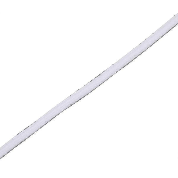 4mm Bredt Elastisk Bånd, Rund Elastisk Snor Høy Kvalitet White 100m