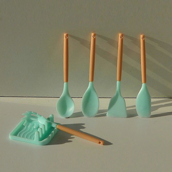 1/6 Skala Miniatyr Stekspade Mini Vändare Köksredskap Docktillbehör Leksakstillbehör, 5