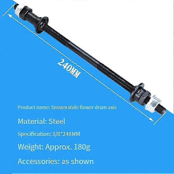 Förlängd 240mm Mountainbike Snöcykel Fatbike Bakaxel Ombyggd Solid Axel Bakaxel Cykeltillbehör