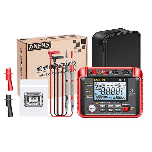 Mh12 Ance Er Digital Meter Ohm Ac Er LCD Megohmmeter Voltmeter Verktyg