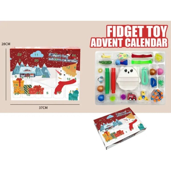 Fidget Kalender Adventsleksak Julleksaker Julnedräkningskalender Gör-det-själv-berlock Armbandstillverkningssats Present-känselleksak för barn B04