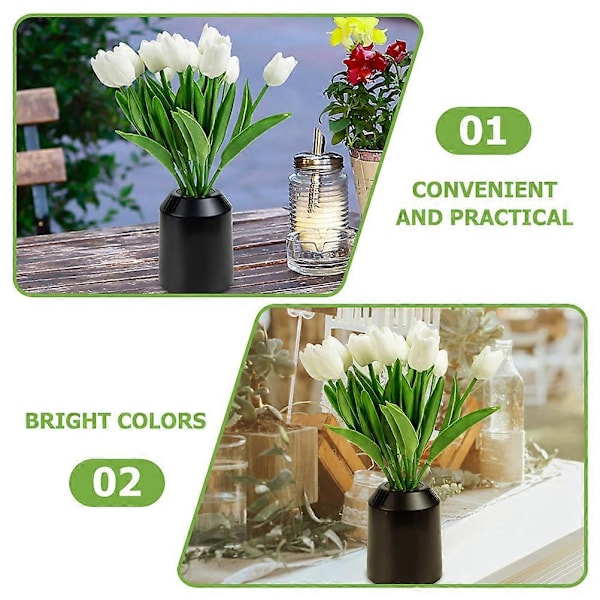 20 st Konstgjorda Tulpaner Fake Tulips Blomsterarrangemang Bröllopsbukett Material
