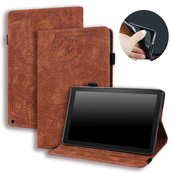 Til /fire Hd 10plus Gen 11 (2021 Edition) Mønstret PU Læder Cover (rød)