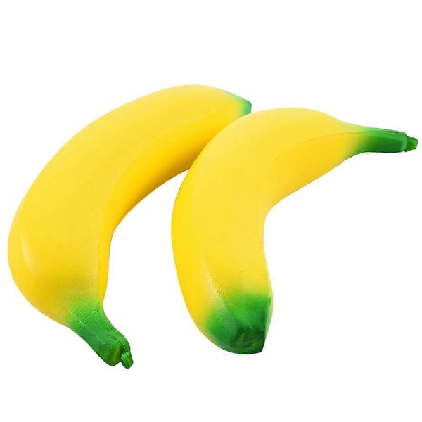 2 st Stressleksak Bananformad Leksak Stretchig Bananleksak Tryckleksaker Bedårande Bananleksaker