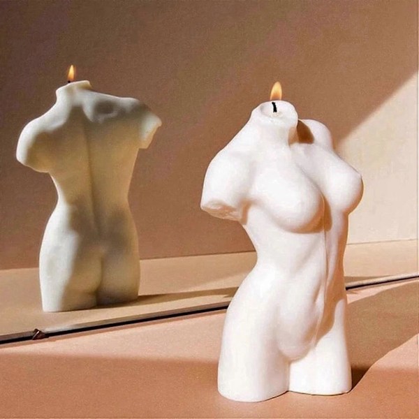 3x 3D Kropskunst Lys Silikoneform Til Kvinder Model Menneskekrop Silikoneform Krystal Resin Voksform