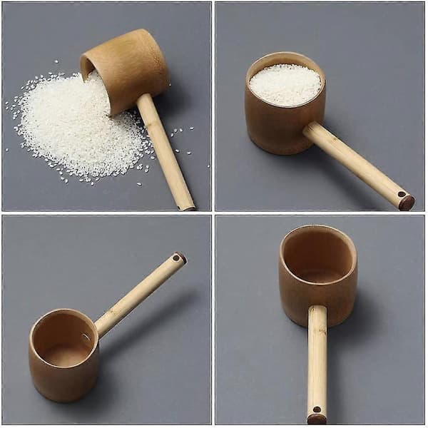 Bambus Øse Teskje Badeøse Øse For Sett En