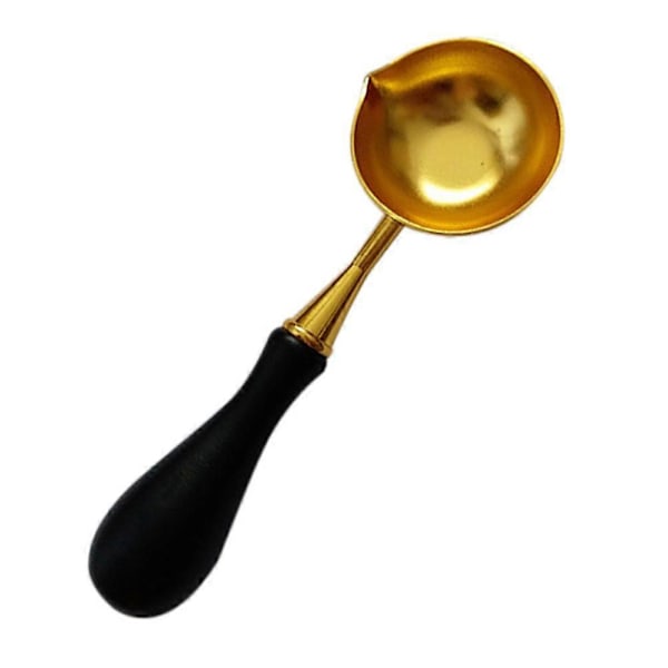 Vintage Svart Handtag Sigillvax Sked Traditionell Speciell Bekväm Vaxsigill Specificerade Skedar Eldfärg Sked