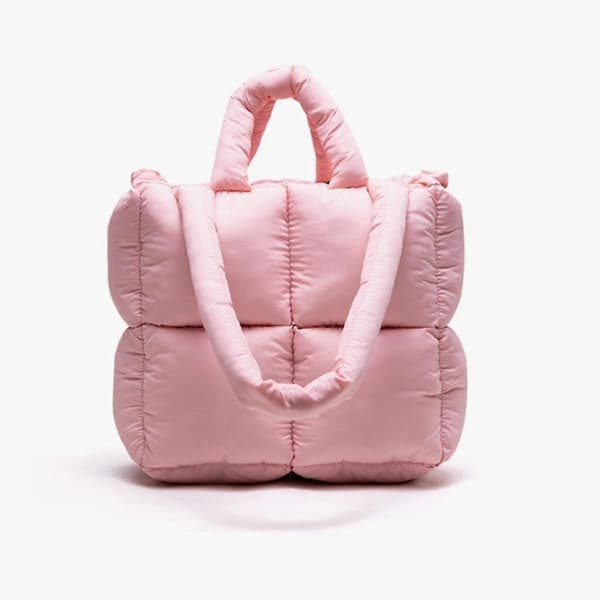Shxx Stor Tote Bag för Kvinnor, Lyxiga Vadderade Väskor och Handväskor Crossbody Väskor för Kvinnor, Vinter Nylon Dun Bomull Axelväskor A916-234