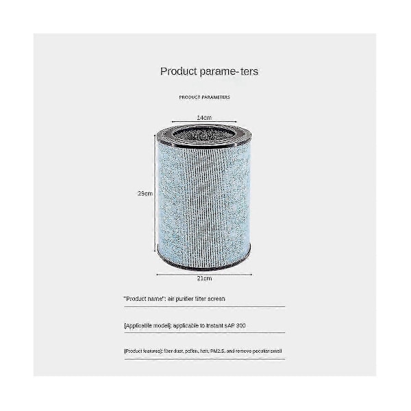 2-pack Ap300 Ersättningsfilter Kompatibelt Med Instant Ap300 Luftrenare, 3 Filter Av H13 Klass Äkta Hepa-filter