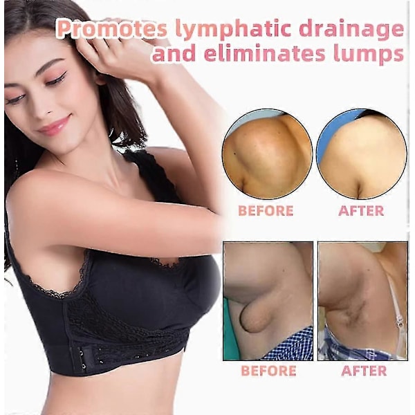 Turmalin Formende Trådløs Silke-BH, Lymphvity Detoxification And Shaping & Kraftig Løfte-BH for Kvinner Bean Paste M