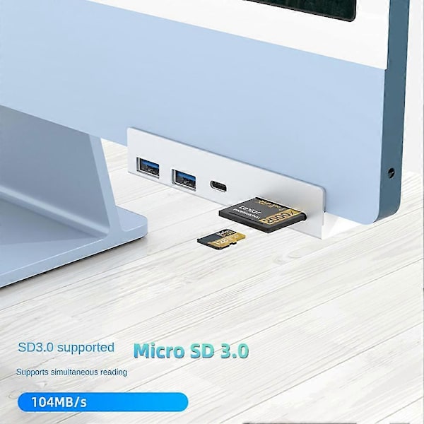 Usb C 3.2 10 Gbps Usb C -keskitin, 5-in-1 Usb-keskitinsovitin, jossa 2 Usb A -porttia (10 Gbps), Type-c-portti (