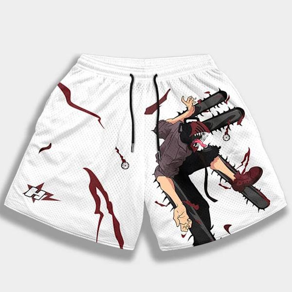 Anime-shortsit miesten Devil Fruit Manga kuntosalishortsit treenishortsit S