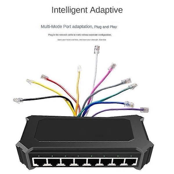 8 Port 1000mbps Gigabit Ser Home Shunt Moning S EU Stik