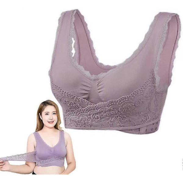 Turmalin Formande Trådlös Silkeslen BH, Lymphvity Detoxification And Shaping & Kraftfull Lyft-BH för Kvinnor Bean Paste 3XL
