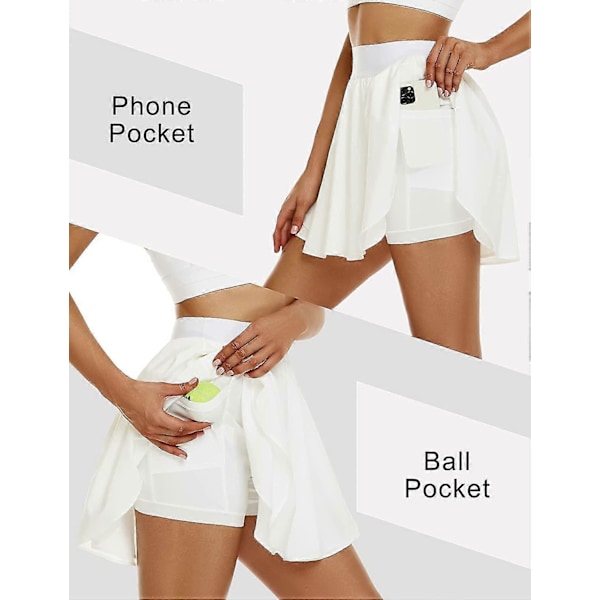Tennisnederdele til kvinder. Svømme-tennisnederdele med indbyggede indershorts Bikini High Waisted S-2xl Style2 M