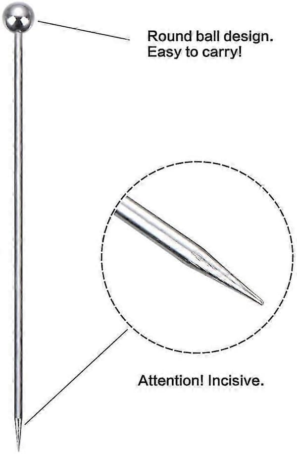 20 Cocktailpinner i rustfritt stål, Martini-pinner i metall, 10,9 cm