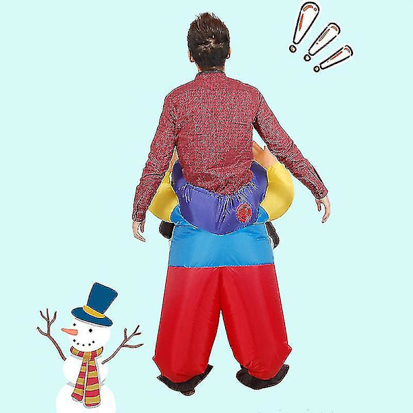 Uppblåsbar Tomtedräkt Ride-on Jul Cosplay Kostym För Män Kvinnor