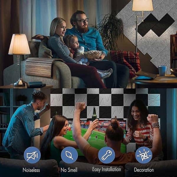 12-pack Acoic Paneler Med -, 12x 12x 0.4 tum Ljudskumspaneler, ljudpaneler Hög De