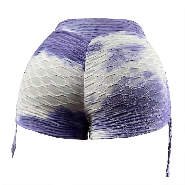 Tflycq Mode Kvinnor Korta Flerfärgade Tajta Hög Midja Elastiska Sport Yoga Byxor White S