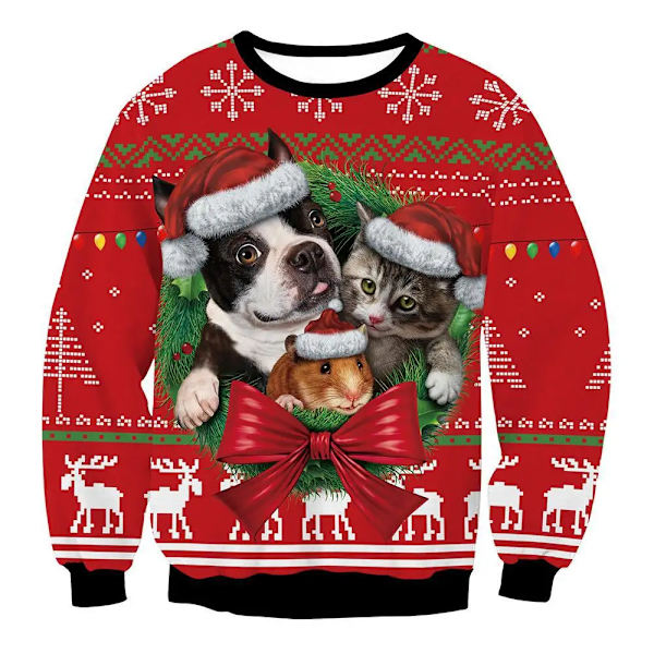 Herr Dam Ful Jultröja Rolig Knulande Ren Klumpiga Jumper Toppar Par Semesterfest Jul Tröja 3D Style 1 4XL