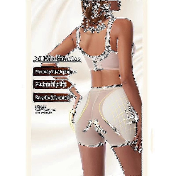 Mimigo Dambyxa för Kvinnor med Höftkuddar, Formande Trosor och Boyshorts XL BEIGE