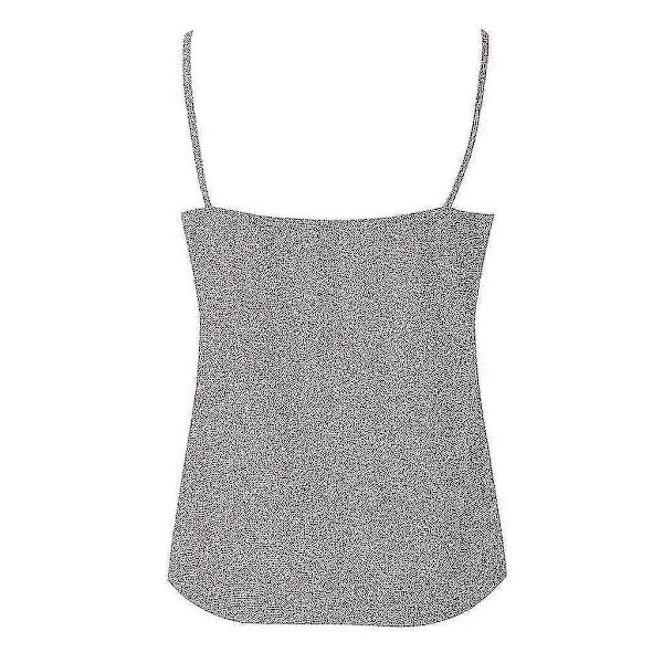 Naisten glitteri olkaimelliset topit seksikäs kimalle Cami Swing liivi yökerhoon Pink 4XL
