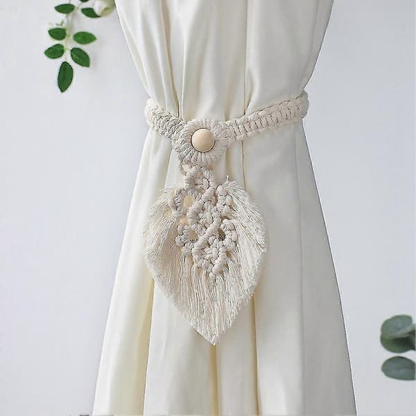 4 stk. Reb Blad Gardin Tie Backs Macrame Holdbacks Gardiner & Voiles Tiebacks