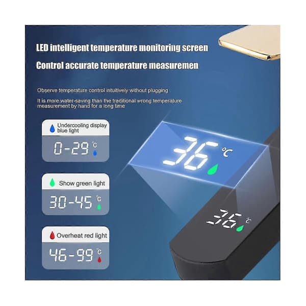 Kit Diskbänksblandare Touch LED Digital Display Temperatur Kit Blandarfästen Bla