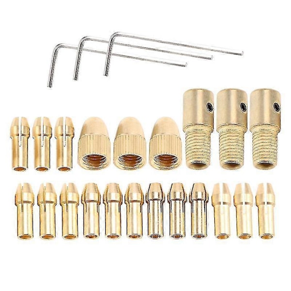 3 Set 0.5-3mm Mässingsborrchuck Liten Elektrisk Borr Bits Hylsa Passar För Verktyg 3 Storlekar -2.0mm 2.35mm