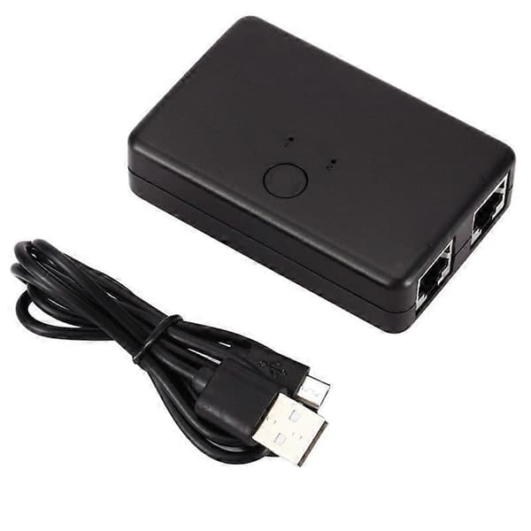 2 Port RJ45 Lan Netværk Switch Hub Computer Ethernet Internet Konverter Adapter