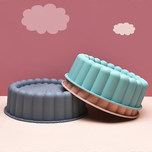 Rund Silikone Kageform Jordbærkage Bageform Kageform Svamp Flan Form DIY Bageforme