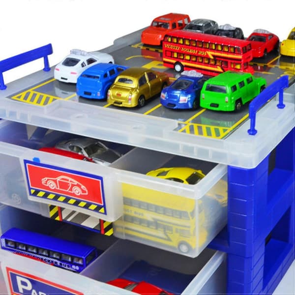 Bil Parkering Stor Boks Legering Mini Bil Auto Garage Legetøj Ld