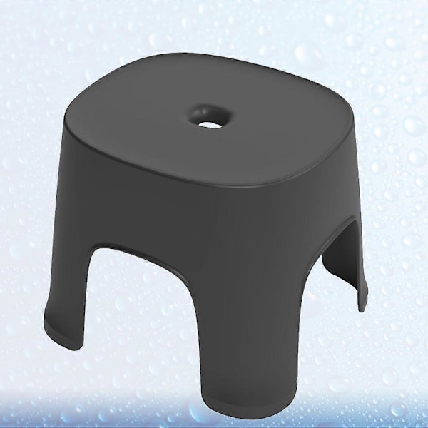 1 st Multifunktionell Plastpall Halkfri Låg Pall Sko-pall Badrum Liten Pall för Hemmet (Svart)