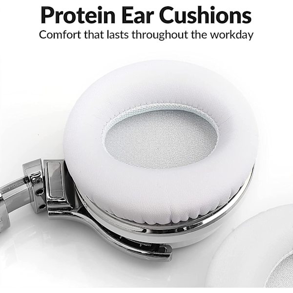 Aktiiviset vastamelukuulokkeet Bluetooth-kuulokkeet mikrofonilla, syvä basso, langattomat over-ear-kuulokkeet, mukavat proteiinikorvatyynyt, toistoaika White