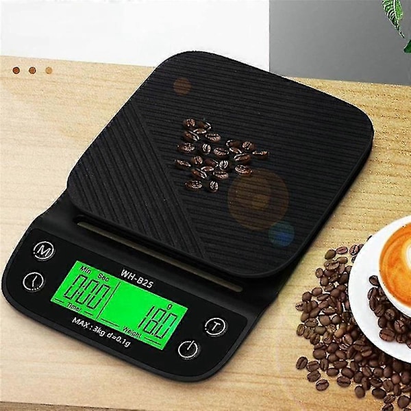 Precisionskaffe Våg med Timer Multifunktionell Köksvåg LCD Digital Matvåg för Bakning