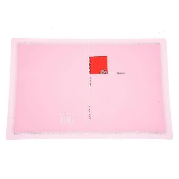 Plastik A5 Papirmappe med 20 Lommer, Pink