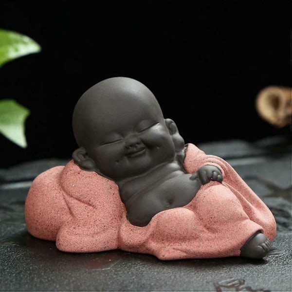 Søt Keramisk Buddha Statue Figur Ornts Hjem R C