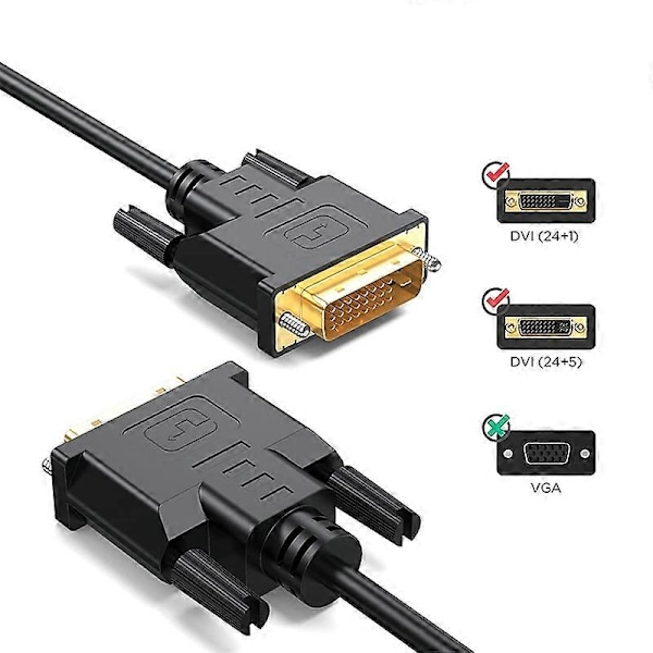 DVI Kabel 1080P HD-Kompatibel Digital Signal Transmission PVC DVI til DVI Digitalt Tilslutningskabel til Hjemmevideo