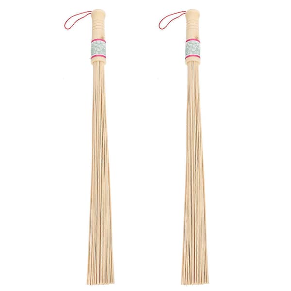 2 st Bambu Professionella Massagestavar Hälsovårdsmassageapparater (Ljusgul)