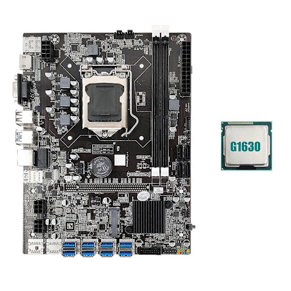 B75 Usb Eth Mining Hovedkort 8xpcie Usb Adapter+g1630 Cpu Lga1155 Støtte 2xddr3 Msata B75 Usb Mi