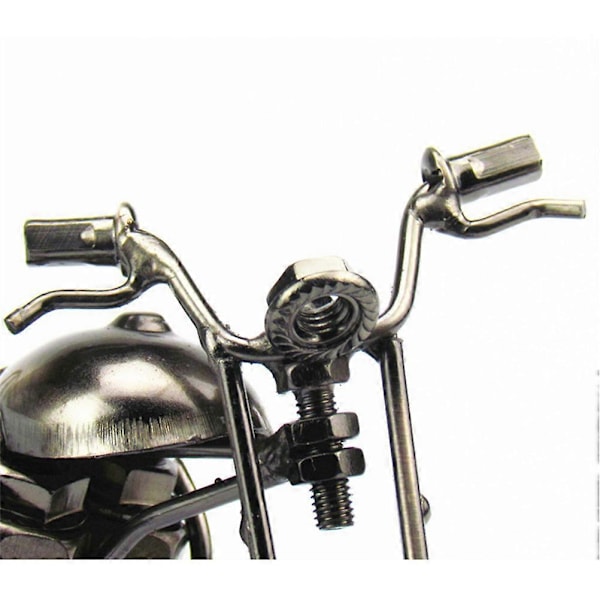 Motorcykelmodell Järn Bronsfärgad Metall Liten Motorcykelmodell för Heminredning (Grå)