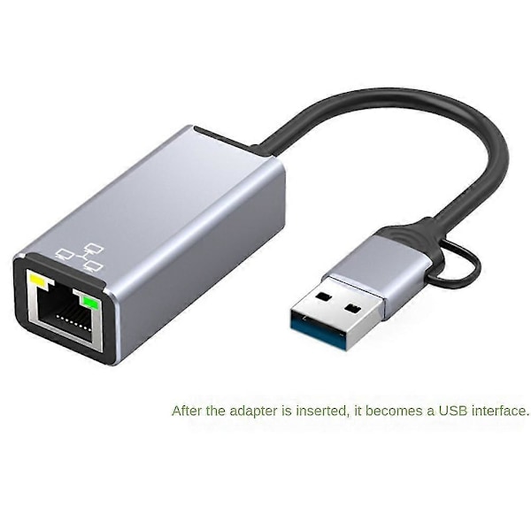 USB Ethernet-adapter 1000 Mbps Driver - Ekstern USB til RJ45 for stasjonær PC