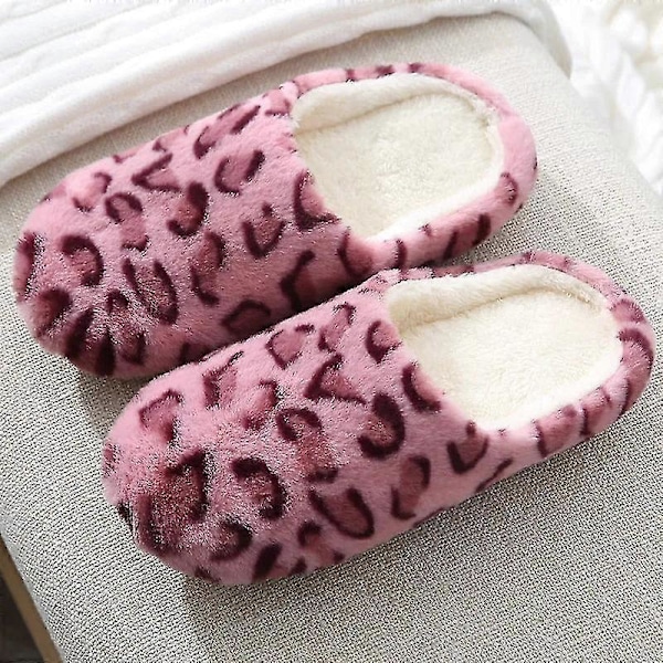 Gradient vinter inomhus damtofflor hus plysch mjuka varma bomullstofflor halkfria golvskor hem herr fluffiga tofflor sovrum A skin red 40-41
