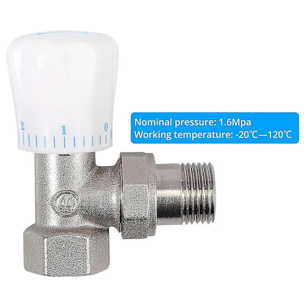 Termostatisk radiatorventil 2 stk. 15 mm X 1/2 tomme termostatisk vinkel Trv termostatisk radiatorventil